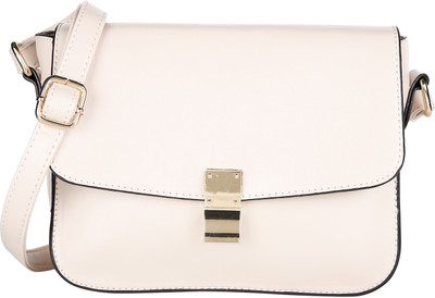 

Lino Perros Women Casual White Leatherette Sling Bag