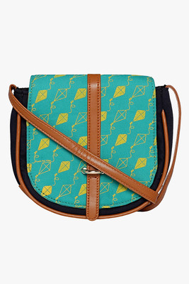 

FUNK FOR HIRE Women Casual Green Canvas Sling Bag