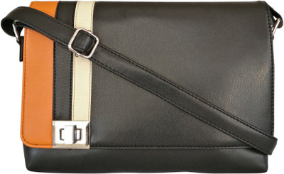 

Toteteca Women Casual Black PU Sling Bag