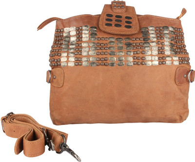 

JL Collections Women Casual Brown Genuine Leather Sling Bag