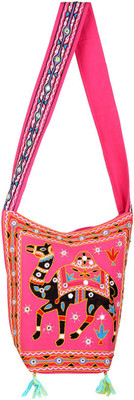 

Rajrang Women Casual Pink Cotton Sling Bag