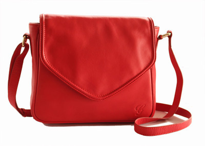 

Gripp Women Casual Red Genuine Leather Sling Bag