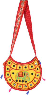 

Rajrang Women Casual Yellow Cotton Sling Bag