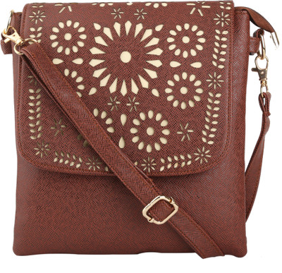 

Quality Creators Women Casual Brown PU Sling Bag