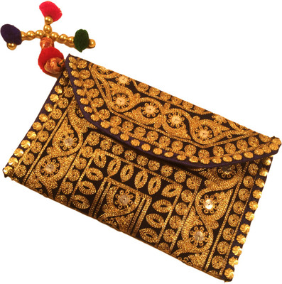 

Minky's Decor Men & Women Casual Blue, Gold Velvet, Cotton Sling Bag