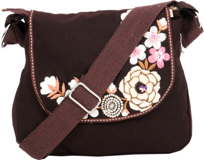 

Pickpocket Women Casual Brown Canvas Sling Bag