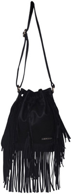 

Justanned Women Casual Black Genuine Leather Sling Bag