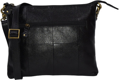 

Pellezzari Girls Casual Black Genuine Leather Sling Bag