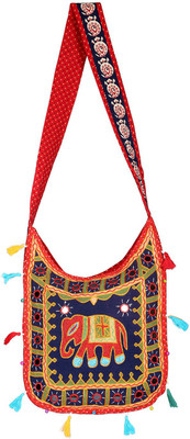 

Rajrang Women Casual Multicolor Cotton Sling Bag