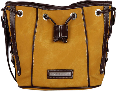 Lino Perros Women Casual Yellow PU Sling Bag