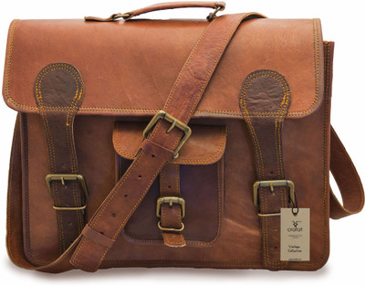 

CRAFAT Men & Women Casual Brown Genuine Leather Sling Bag