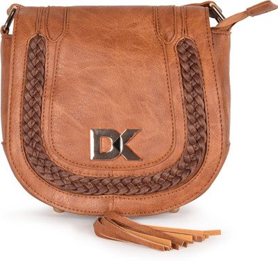 Diana Korr Women Casual Tan PU Sling Bag