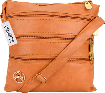

Emblazon Men & Women Casual Brown PU Sling Bag