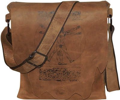 

Style 98 Men & Women Casual Brown Genuine Leather Sling Bag