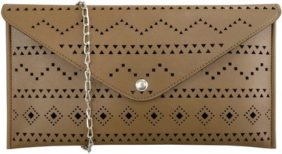 Toteteca Women Evening/Party Beige PU Sling Bag