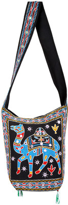 

Rajrang Women Casual Black, Blue, Red Cotton Sling Bag