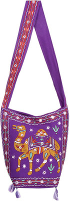 

Rajrang Women Casual Brown, Purple, Maroon Cotton Sling Bag, Brown;maroon;purple