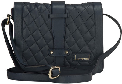 

Justanned Women Casual Blue Genuine Leather Sling Bag