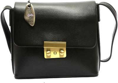 

Pepgirls Girls Casual Black Leatherette Sling Bag