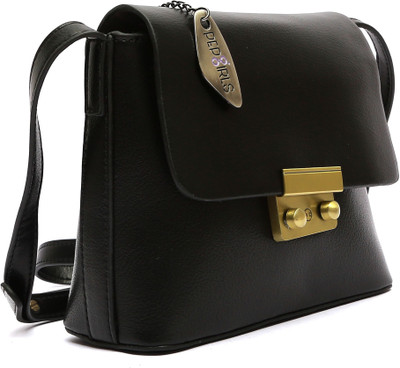 

Pepgirls Girls Black Leatherette Sling Bag