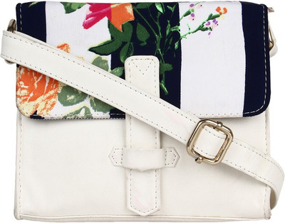 

Pretty Things Women Casual White PU Sling Bag