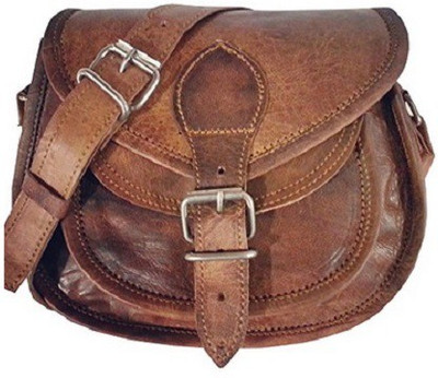 

Pranjals House Girls Casual Brown Genuine Leather Sling Bag