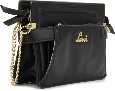 Lavie Women Evening/Party Black Sling Bag