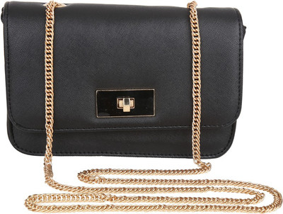 

One Look Women Evening/Party Black PU Sling Bag