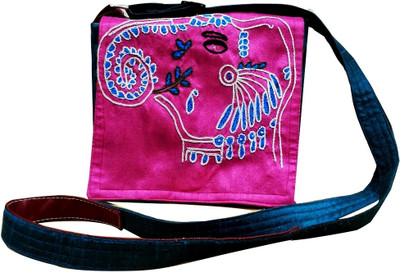 Indha Craft Women Casual Pink Polyester Sling Bag