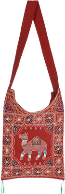 

Rajrang Women Casual Maroon Cotton Sling Bag