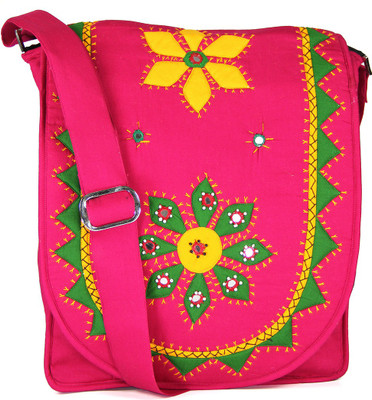 

Womens Cottage Girls Casual Multicolor Cotton Sling Bag