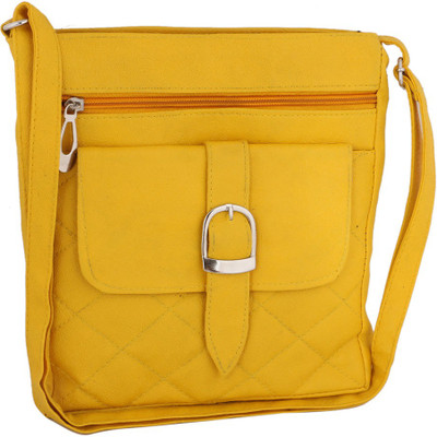 

Sukkhi Women Casual Yellow PU Sling Bag