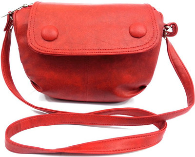 

Leather Land Women Casual Red Leatherette Sling Bag
