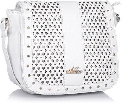 

Addons Women Evening/Party White PU Sling Bag