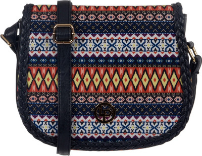 

Lino Perros Women Blue Leatherette Sling Bag