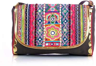 

Shaun Design Women Multicolor Canvas Sling Bag