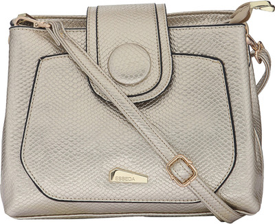 Esbeda Women Casual Silver Leatherette Sling Bag