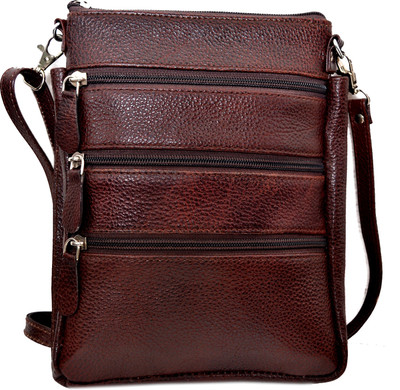 

Reglle Women Casual Brown Genuine Leather Sling Bag