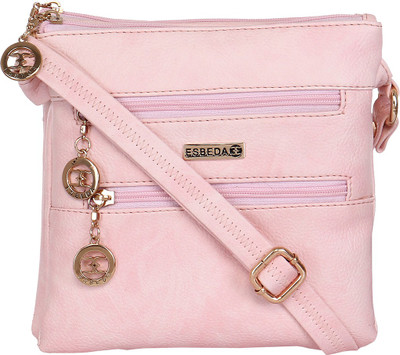 

Esbeda Women Casual Pink Leatherette Sling Bag