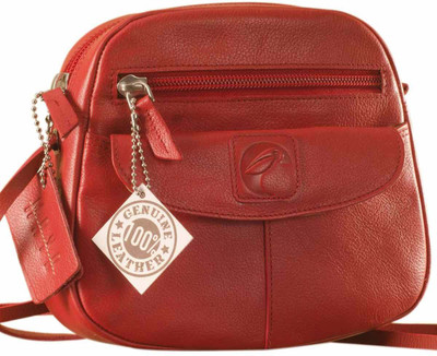 

eZeeBags Women Casual Red Genuine Leather Sling Bag