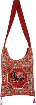 

Rajrang Women Casual Maroon Cotton Sling Bag