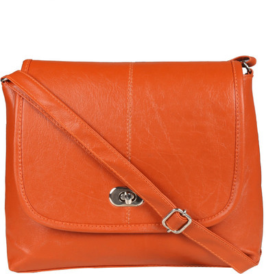 

Marie Girls Casual Orange PU Sling Bag