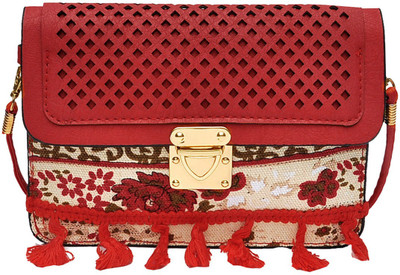 

Hawai Women Evening/Party Red PU Sling Bag