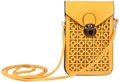 

Harp Women Casual Yellow Leatherette Sling Bag