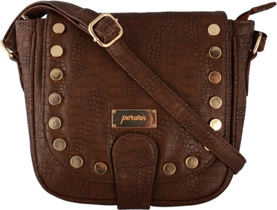 

Perwin Women Casual Brown Leatherette Sling Bag