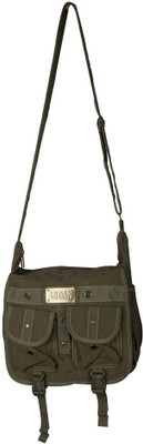 

Ludan Men Casual Green Canvas Sling Bag