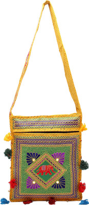 

Rastogi Handicrafts Women Casual Green Cotton Sling Bag