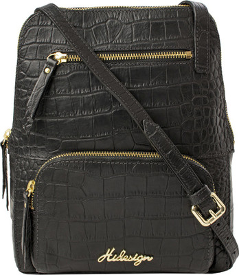 

Hidesign Women Formal Black Genuine Leather Sling Bag