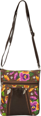

Glitters Girls Casual Brown Rexine Sling Bag