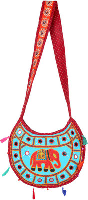 

Rajrang Women Casual Multicolor Cotton Sling Bag